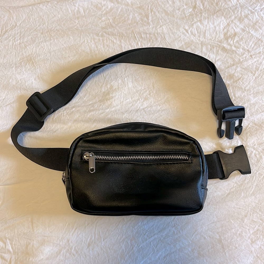 Black Faux Leather Mini Bag